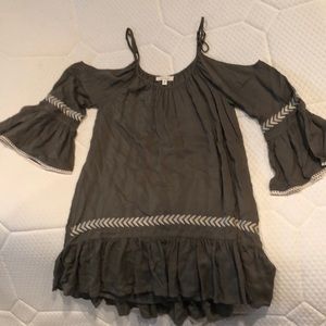 Cold shoulder- Green dress